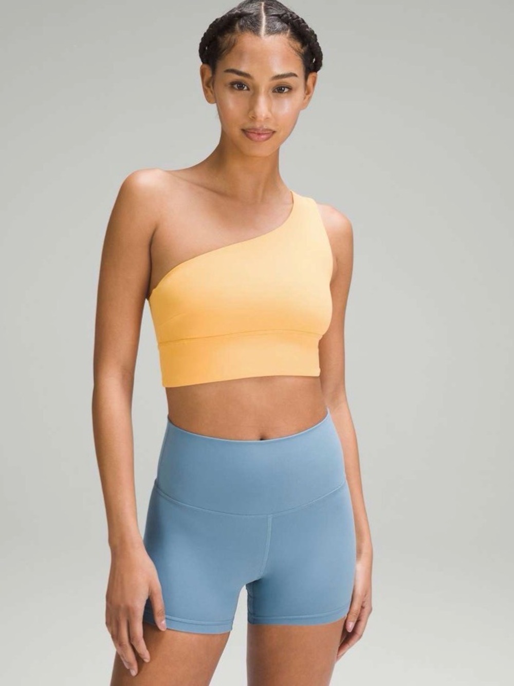 Lululemon Align Asymmetrical Bra *Light Support, C/D Cup color Mango Dream size